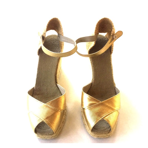 castaner gold espadrilles